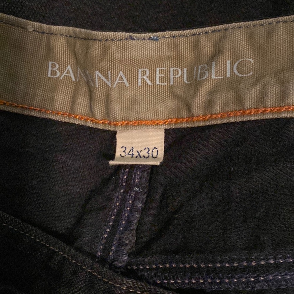 Banana Republic Men’s black denim, size 34x30 vintage straight leg.